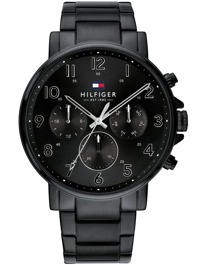 New π Tommy Hilfiger Multi-Function Black Steel Men'S β Watch π