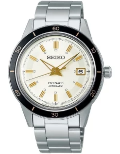 Promo 🎉 Seiko Presage Style 60S White Dial Silver Automatic ⌚ Watch 🔥