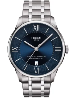Deals 🛒 Tissot Chemin Des Tourelles Powermatic 80 T0994071104800 Automatic ⌚ Watch In Blue ⭐