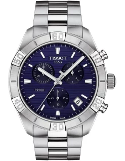 New 🎁 Tissot PR 100 Sport Gent Chronograph T1016171104100 ⌚ Watch In Blue 💯