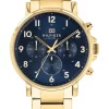 Flash Sale ❤️ Tommy Hilfiger Multi-Function Gold Steel Men's ⌚ Watch 🥰