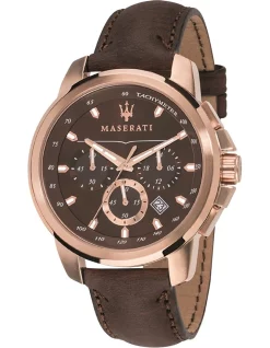 Best Sale ❤️ Maserati Successo 44mm Brown ⌚ Watch R8871621004 😍