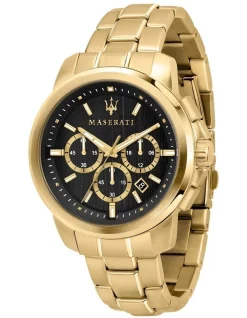 Promo 🔥 Maserati Successo Black/Gold ⌚ Watch R8873621013 💯