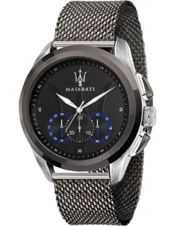 Coupon 🎁 Maserati Traguardo Black Stainless Steel Chronograph ⌚ Watch R8873612006 🧨