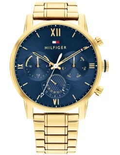 Best reviews of 😍 Tommy Hilfiger Gold Steel Blue Dial Men's Multi-Function ⌚ Watch 🎉