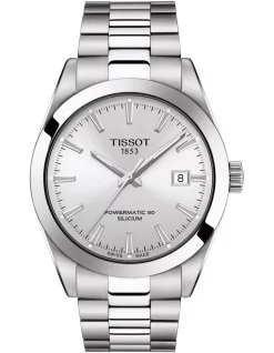 Cheapest 🤩 Tissot Gentleman Powermatic 80 Silicium T1274071103100 Automatic ⌚ Watch In Silver 😉