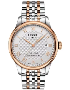 Outlet ❤️ Tissot Le Locle Powermatic 80 T0064072203300 Automatic ⌚ Watch In Grey/Rose Gold 👏