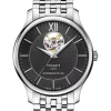 Brand new 👍 Tissot Tradition Powermatic 80 Open Heart T0639071105800 Automatic ⌚ Watch In Black 🎁