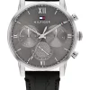 Cheapest 🔔 Tommy Hilfiger Sullivan Black Leather ⌚ Watch 1791883 🔔