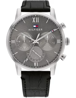 Cheapest 🔔 Tommy Hilfiger Sullivan Black Leather ⌚ Watch 1791883 🔔