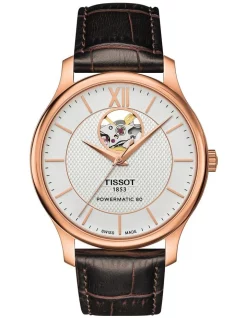 Wholesale 🥰 Tissot Tradition Powermatic 80 Open Heart T0639073603800 Automatic ⌚ Watch In Rose Gold 🎉