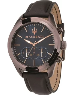 Cheapest ✨ Maserati Traguardo Blue Leather Chronograph ⌚ Watch R8871612008 ⭐