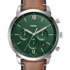 Discount 😉 Fossil Neutra Chronograph ⌚ Watch In Green/Brown 🧨