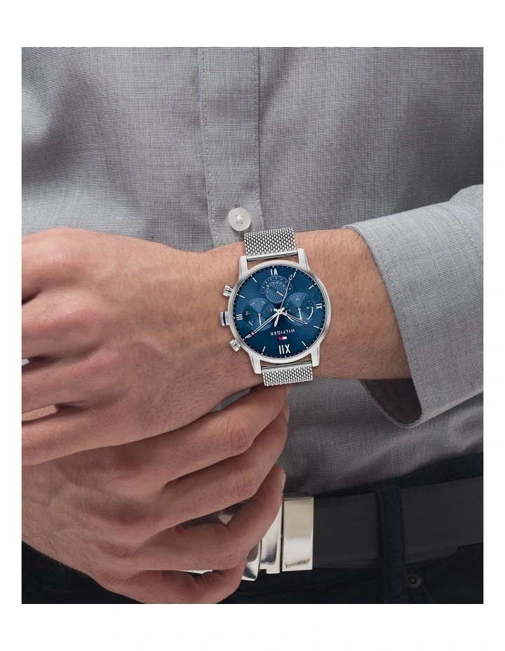 Deals π Tommy Hilfiger Sullivan Stainless Steel Men's Blue Chronograph β Watch βοΈ - Image 4