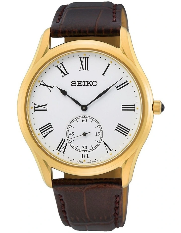 Deals π Seiko Gold With Brown Leather Strap π Dress β Watch SRK050P βοΈ