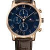 New 😀 Tommy Hilfiger Kane Leather ⌚ Watch In Brown 1791399 😀