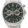 Best deal 🌟 Seiko Quartz Chronograph Green Dial Silver ⌚ Watch SSB405P 🧨