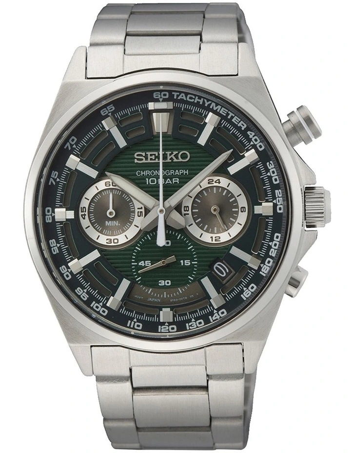 Best deal π Seiko Quartz Chronograph Green Dial Silver β Watch SSB405P π§¨