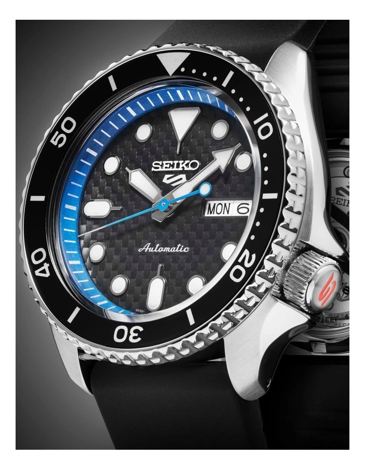 Brand new ๐ Seiko 5 Sports Special Edition Podium Blue Black โ Watch SRPJ05K ๐ - Image 3