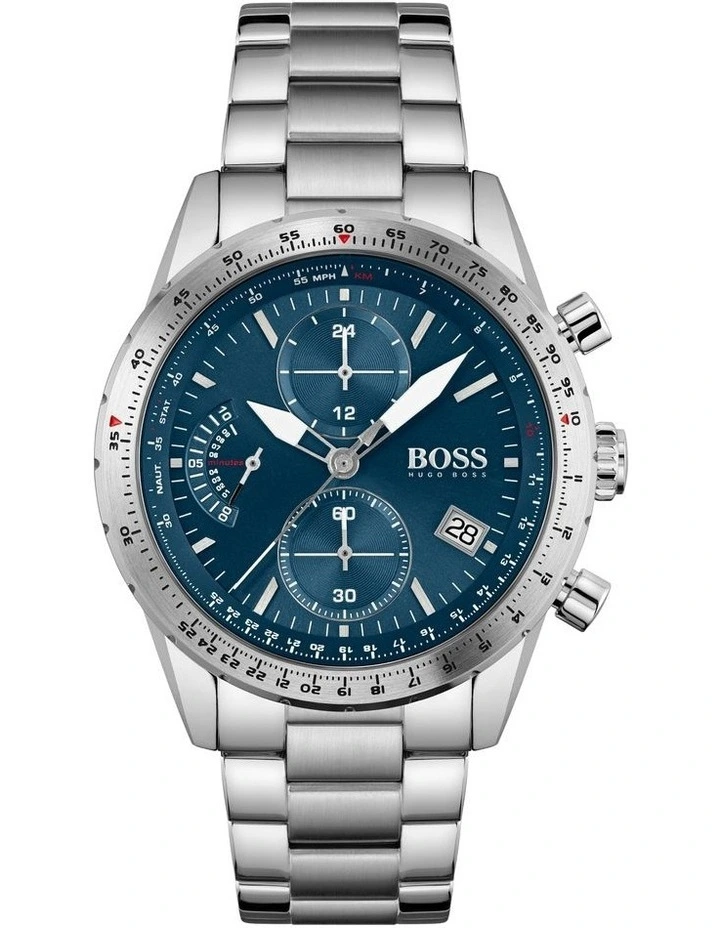 Brand new β¨ HUGO BOSS Pilot Edition Chrono 44mm Blue Stainless Steel β Watch 1513850 π§¨