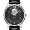 Best Sale ⭐ Tissot Tradition Powermatic 80 Open Heart T0639071605800 Automatic ⌚ Watch In Black 👏