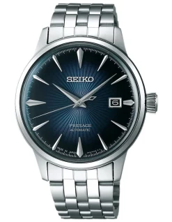 New ✨ Seiko Presage Blue Sunray Dial Stainless Steel 👗 Dress ⌚ Watch Silver SRPB41J ❤️