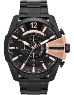 Promo ✔️ Diesel DZ4309 Mega Chief ⌚ Watch In Black 🎉