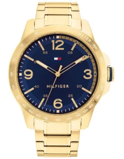 Buy 🎉 Tommy Hilfiger Tony Ionic Plated Steel Gent's ⌚ Watch In Gold 🎁