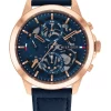 Outlet 🔥 Tommy Hilfiger Henry Leather Gent's 1710475 ⌚ Watch In Blue ✨