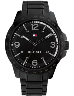 Flash Sale ❤️ Tommy Hilfiger Tony Ionic Plated Steel Gent's ⌚ Watch In Black 🛒