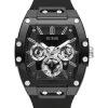 Cheap ✨ Guess Phoenix Black Silicone Skeleton ⌚ Watch 🤩