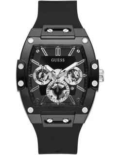 Cheap ✨ Guess Phoenix Black Silicone Skeleton ⌚ Watch 🤩