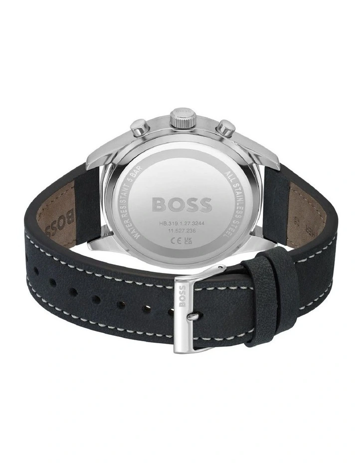 Budget π Hugo Boss View Black Leather Qtz Chrono β Watch 1513987 π - Image 3